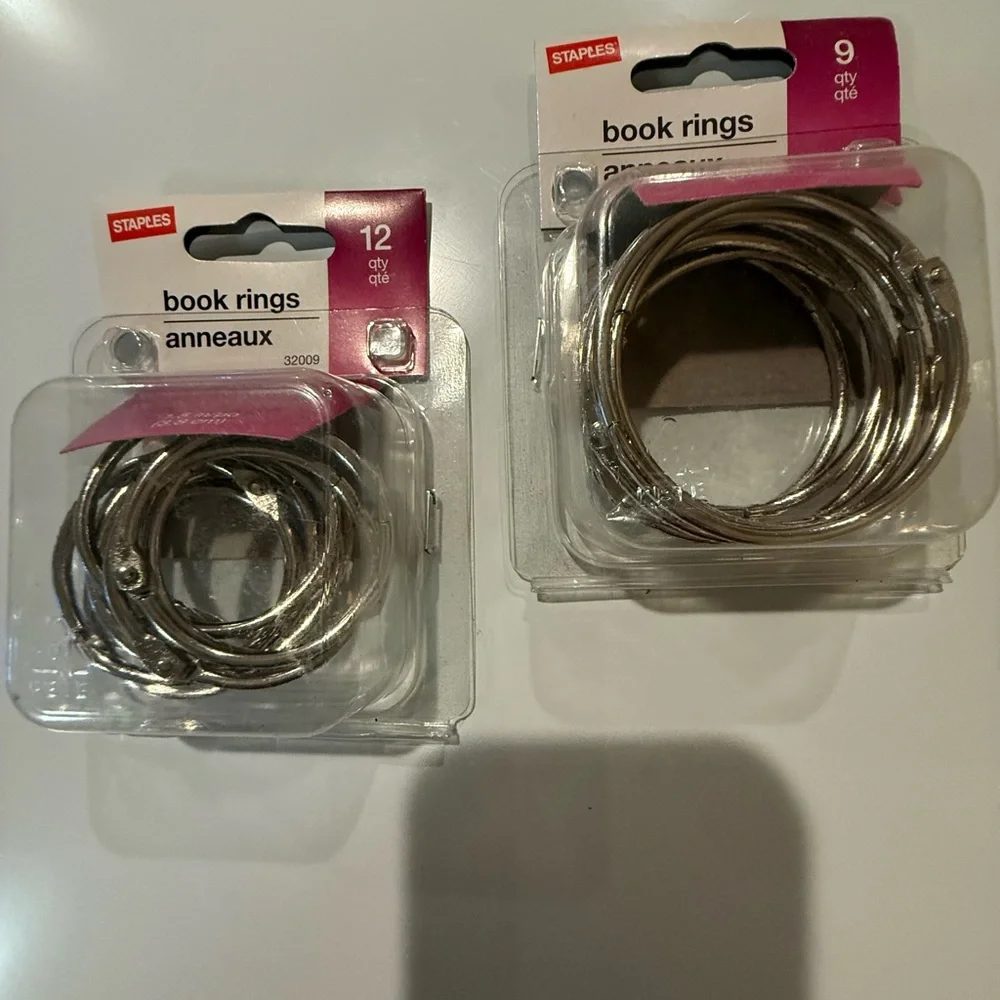 Staples Silver Book Rings for Home Office